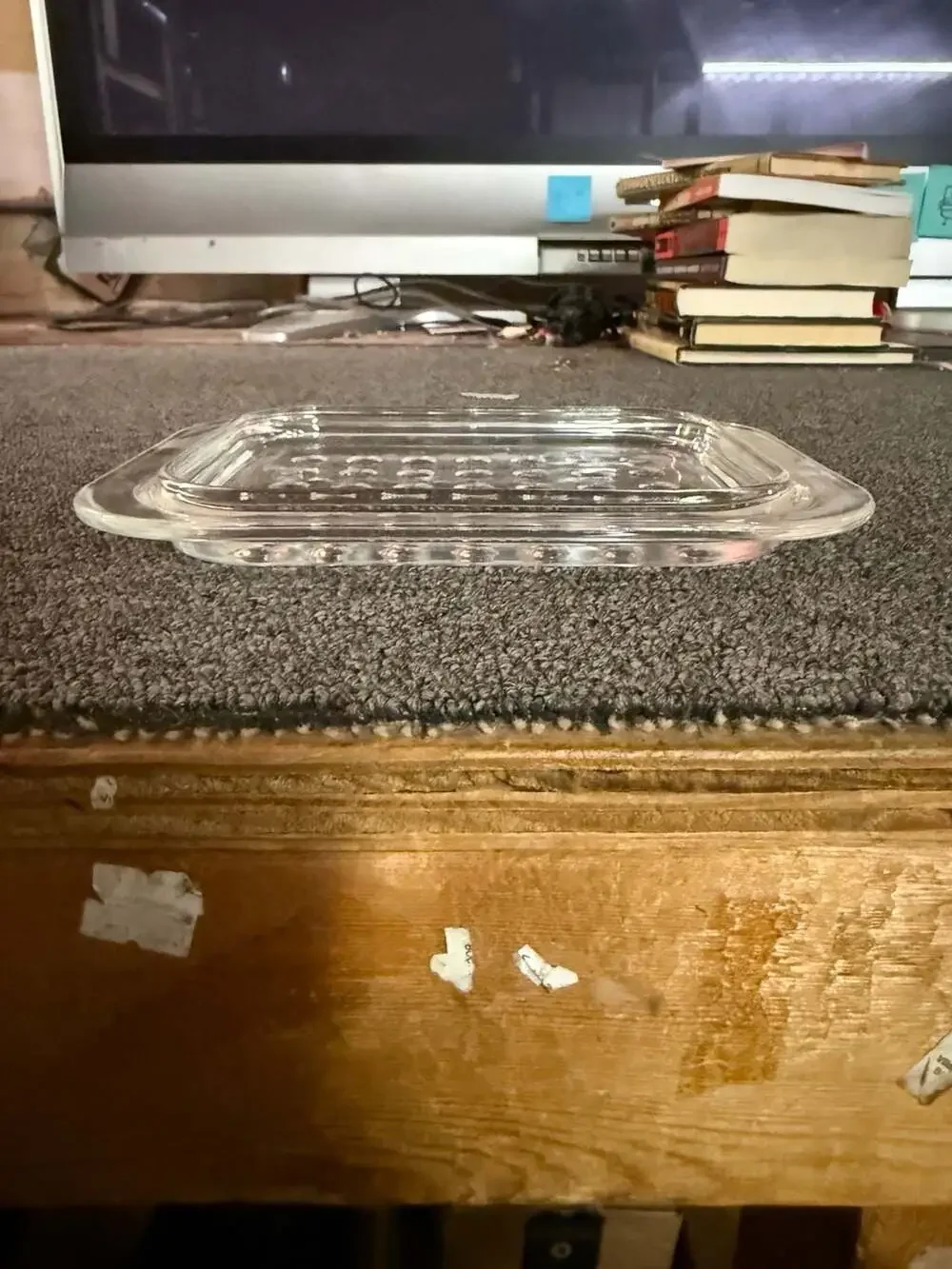 Pyrex MC-1-C Glass Lid Clear Dimpled Pattern